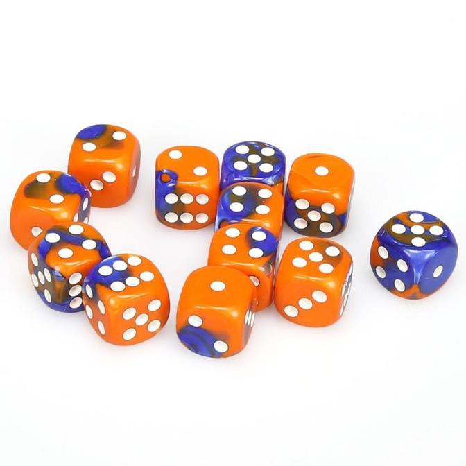 CHX26652 Gemini Blue-Orange/white 12 D6 Set | Grognard Games