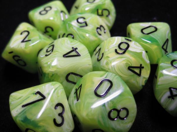 CHX27230 10 D10 Vortex Bright Green/Black | Grognard Games