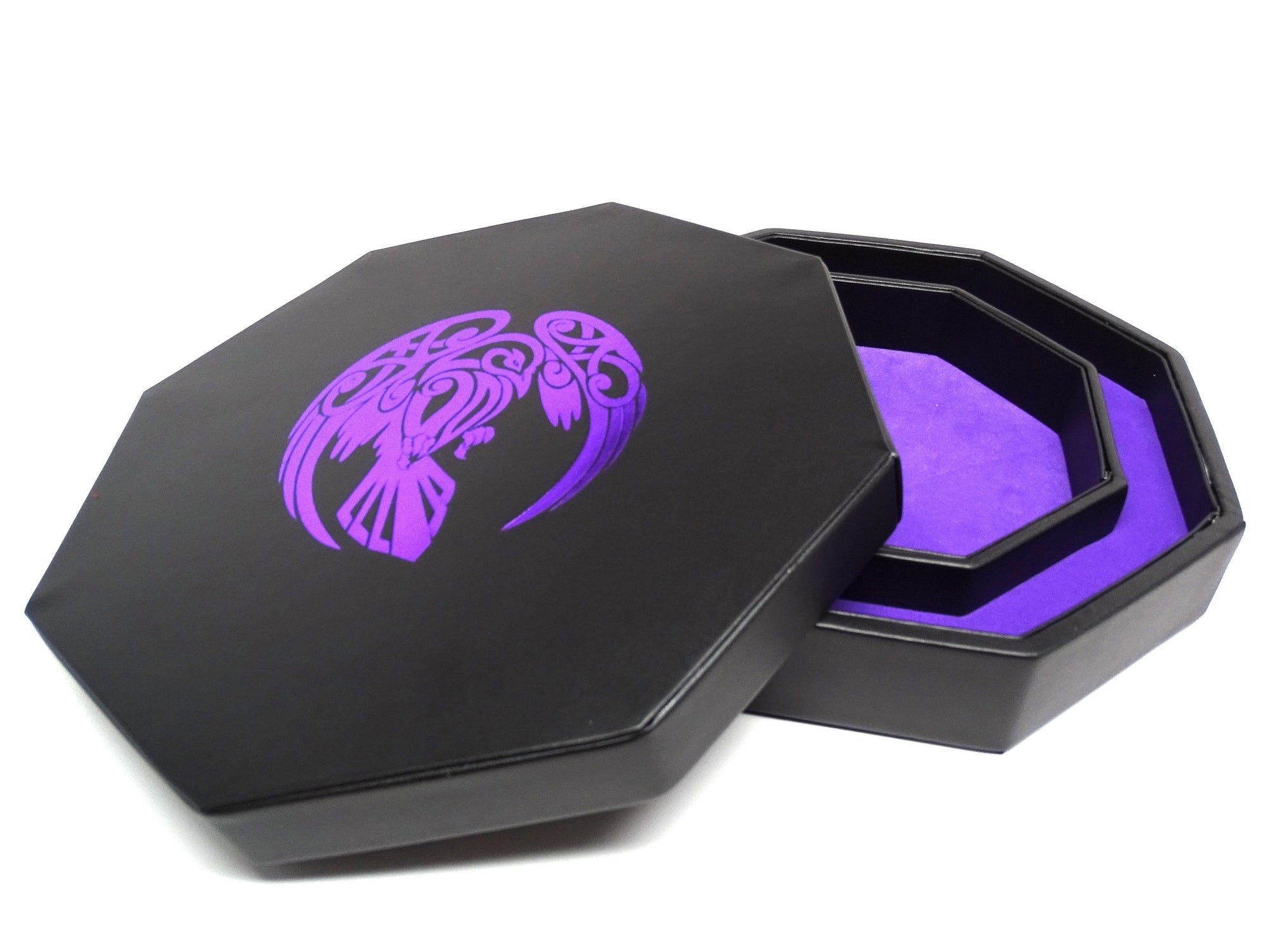 Easy Roller Raven Dice Tray With Dice Staging Area and Lid | Grognard Games