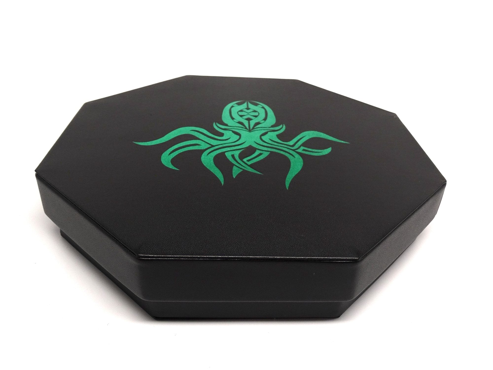 Green Cthulhu Dice Tray With Dice Staging Area and Lid | Grognard Games