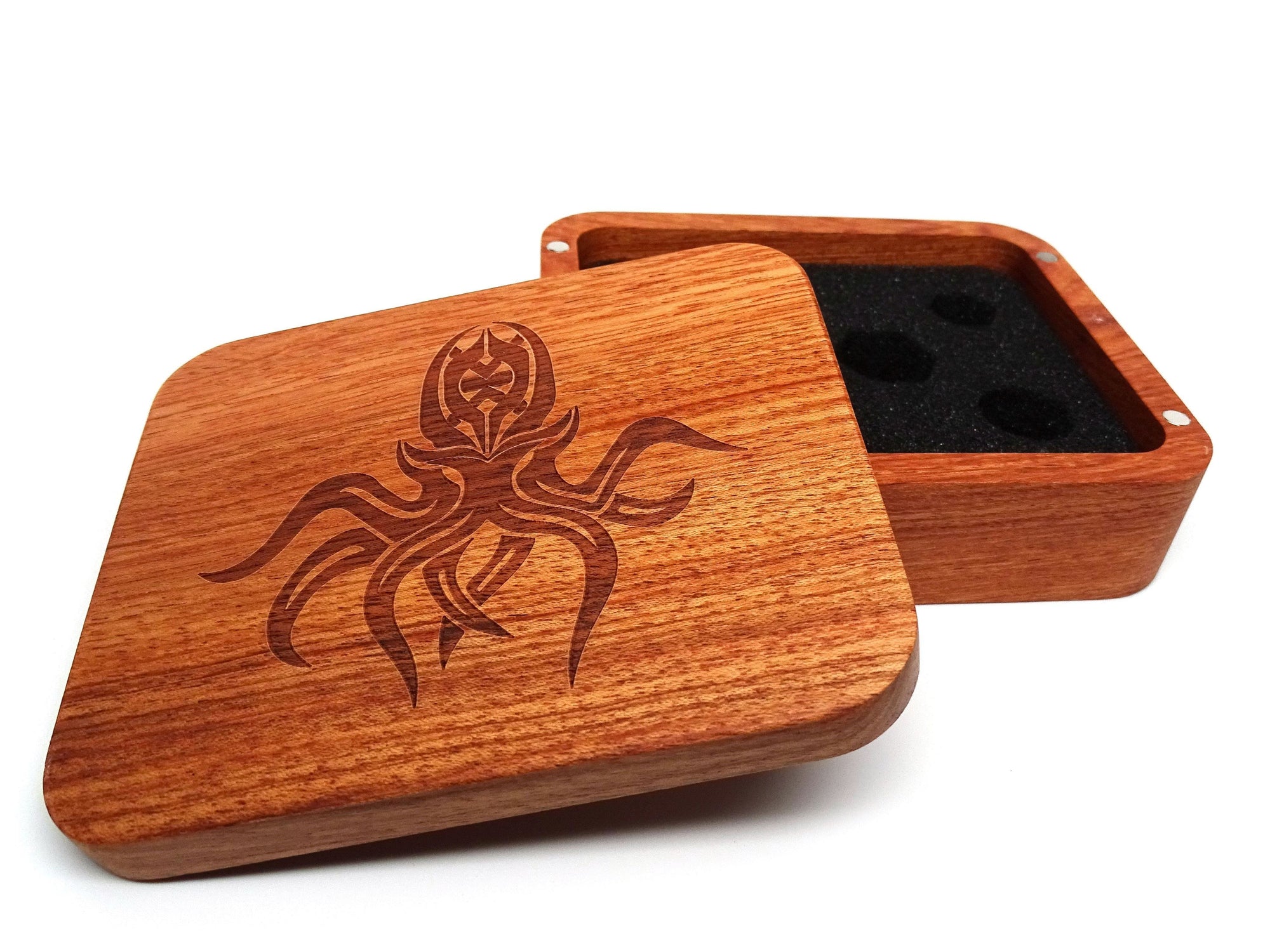 Rose Wood Dice Case - Cthulhu Design | Grognard Games