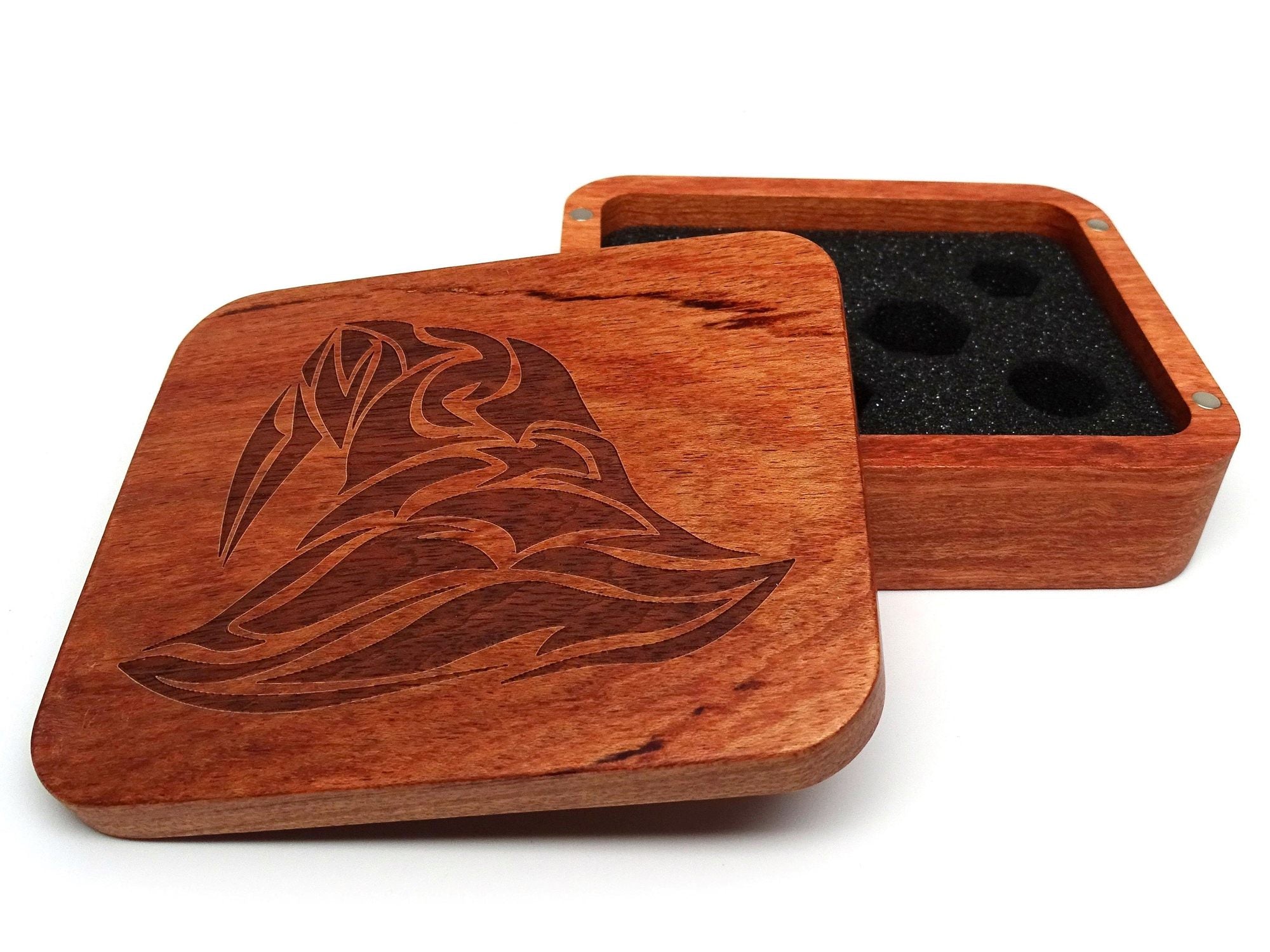 Rosewood Dice Case - Wizard Hat Design | Grognard Games