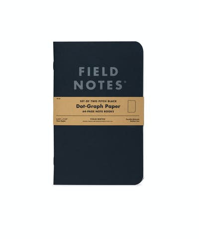 Field Notes Memo Book 3-pack Pitch black Dot-graph paper | Grognard Games