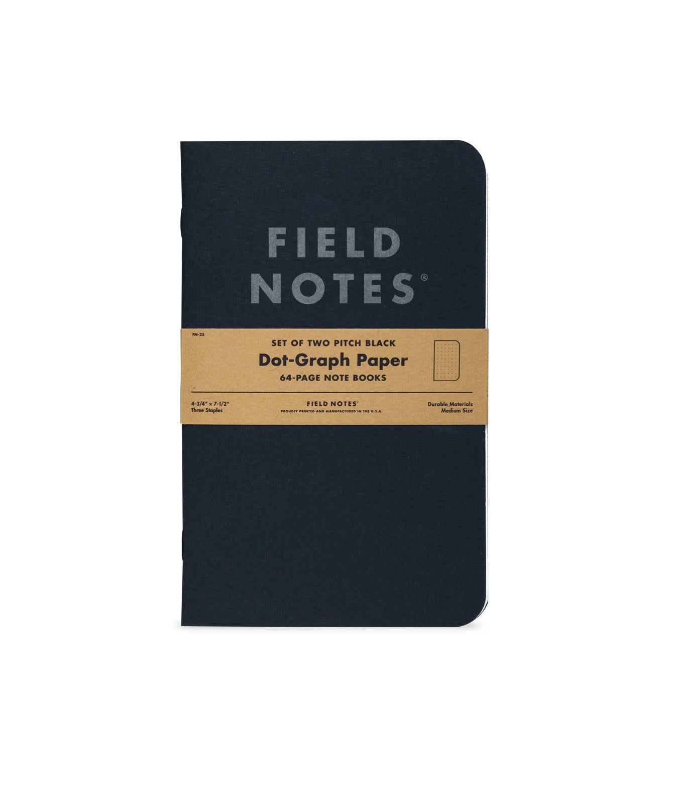 Field Notes 2-PACK PITCH BLACK NOTE BOOK DOT-GRAPH | Grognard Games