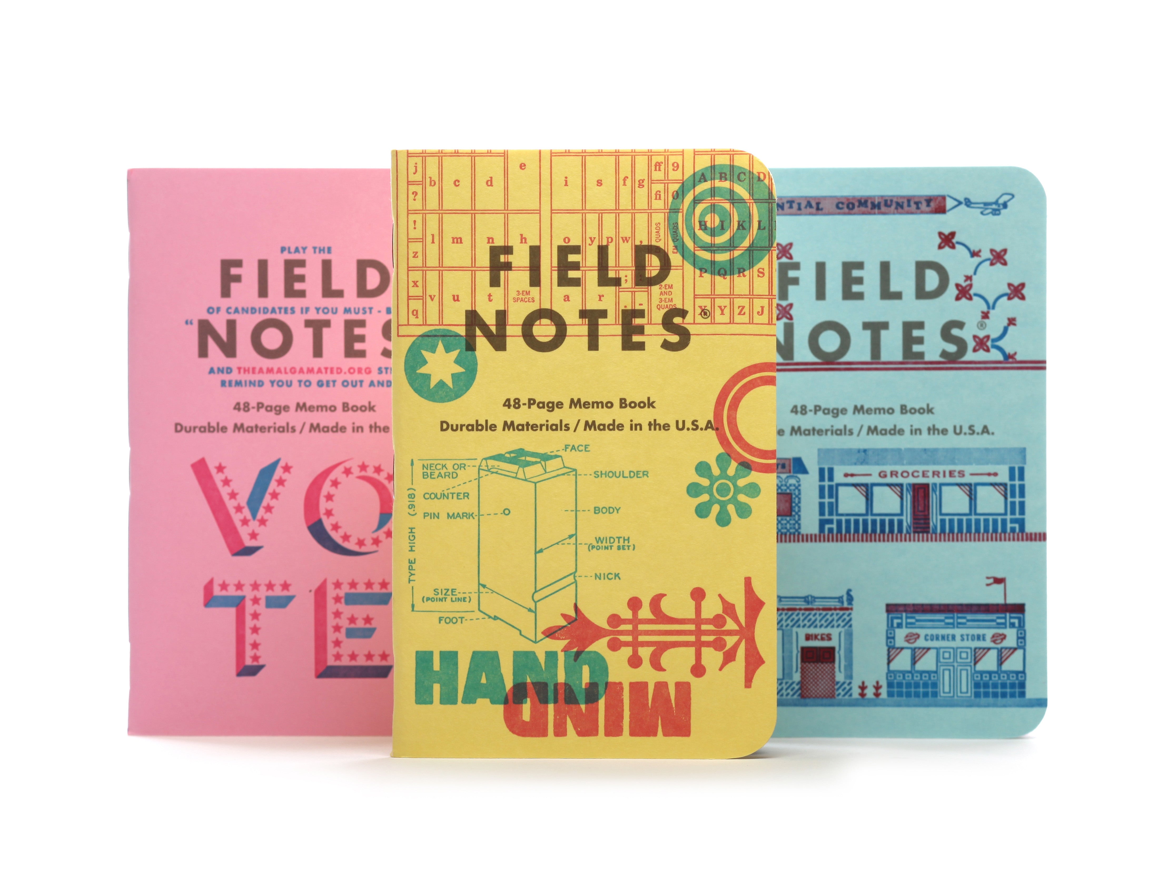 Field Notes Memo Book 3-pack Letterpress Graph paper Series C | Grognard Games