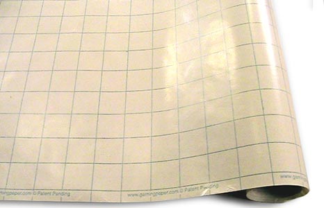 White Gaming Paper: 1 Inch Squares - Single Roll | Grognard Games
