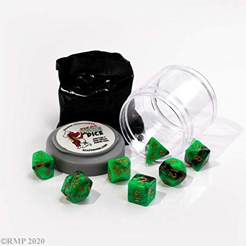 Pizza Dungeon Dice: Dual Green & Black | Grognard Games