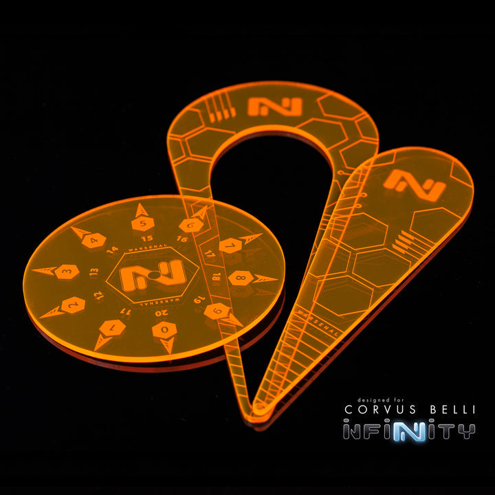 Infinity Warsenal Template Set: Flourescent Orange | Grognard Games