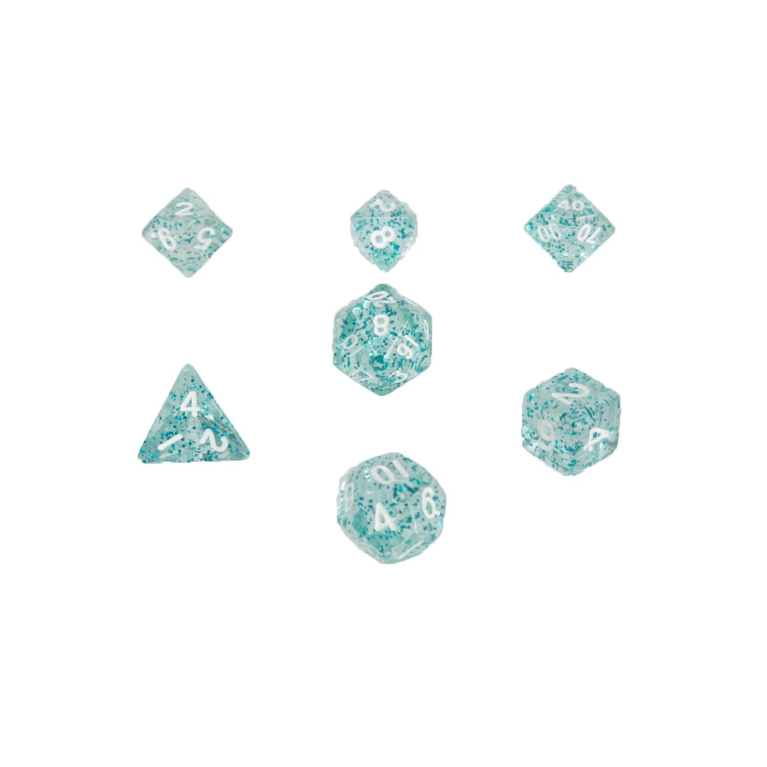 MDG 4212 Ethereal Blue with White Mini RPG Dice | Grognard Games