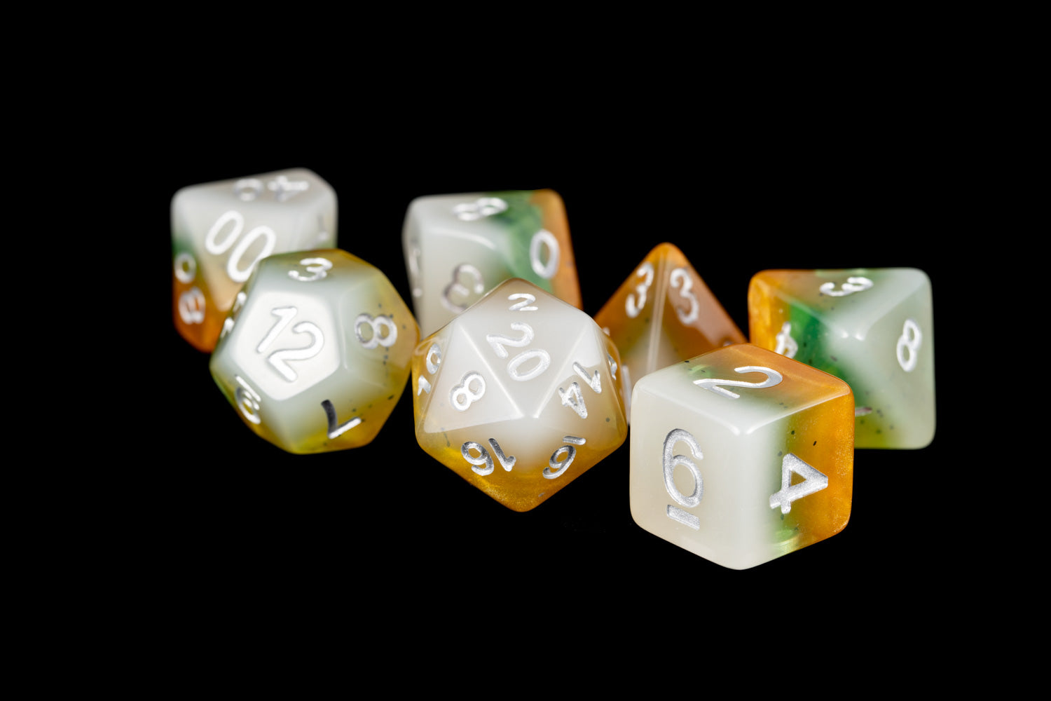 Metallic Dice Games Kiwi 16mm Poly Dice Set | Grognard Games