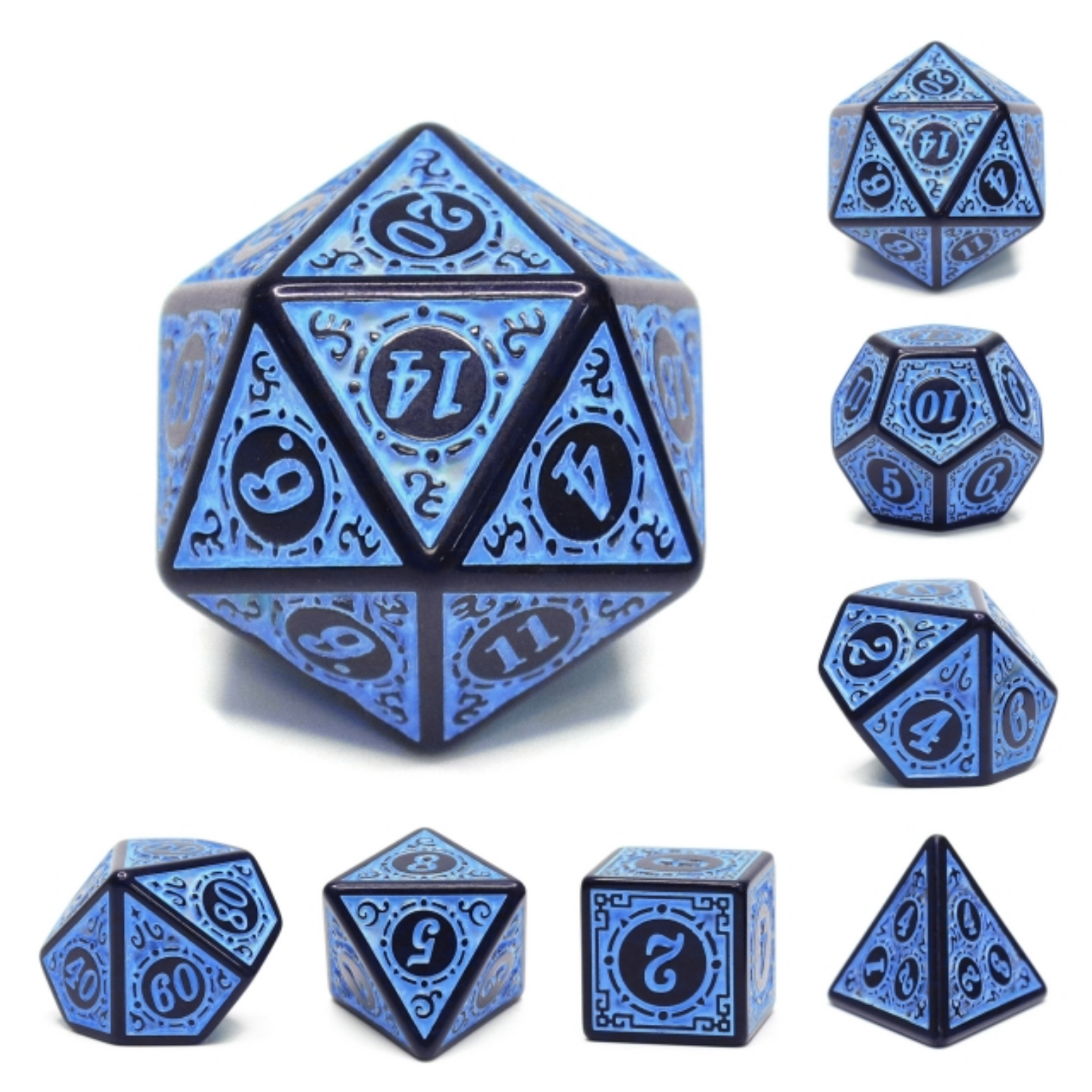 Foam Brain Games MAGIC FLAME - BLUE RPG DICE SET | Grognard Games