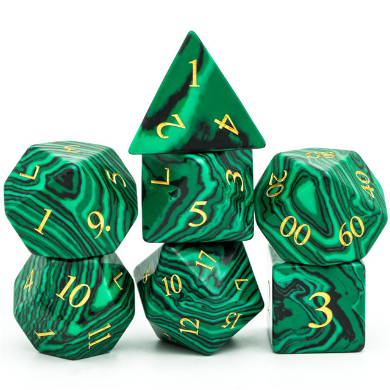 MALACHITE - GEMSTONE ENGRAVED WITH GOLD | Grognard Games