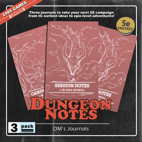 Dungeon Notes DM's Journal 3 pack - Red | Grognard Games