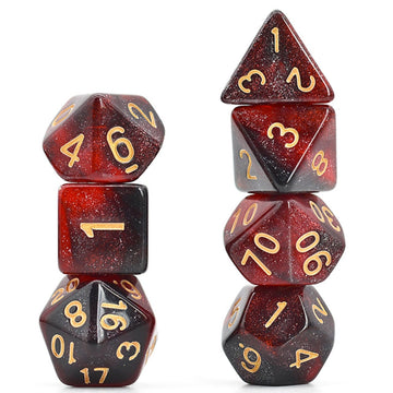 Foam Brain Games BLACK & RED GALAXY RPG DICE SET | Grognard Games