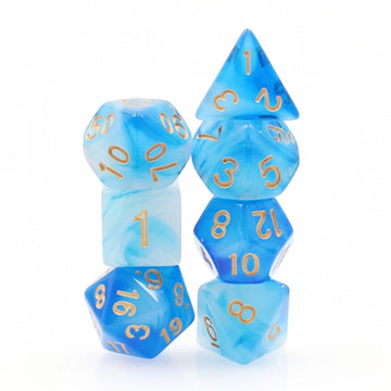 Foam Brain Games BLUE MILKY RPG DICE SET | Grognard Games