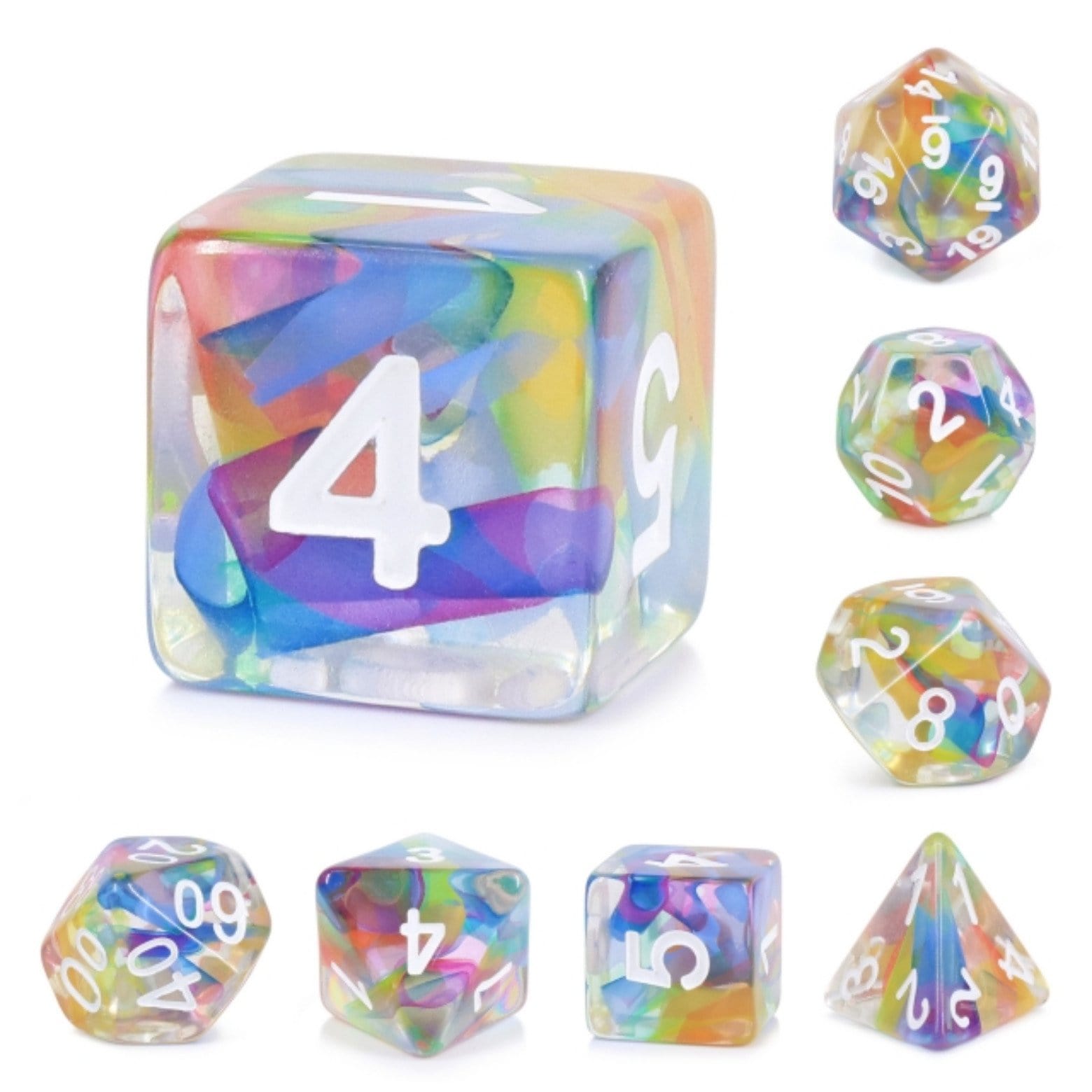 Foam Brain Games Rainbow Ribbon RPG Dice Set | Grognard Games