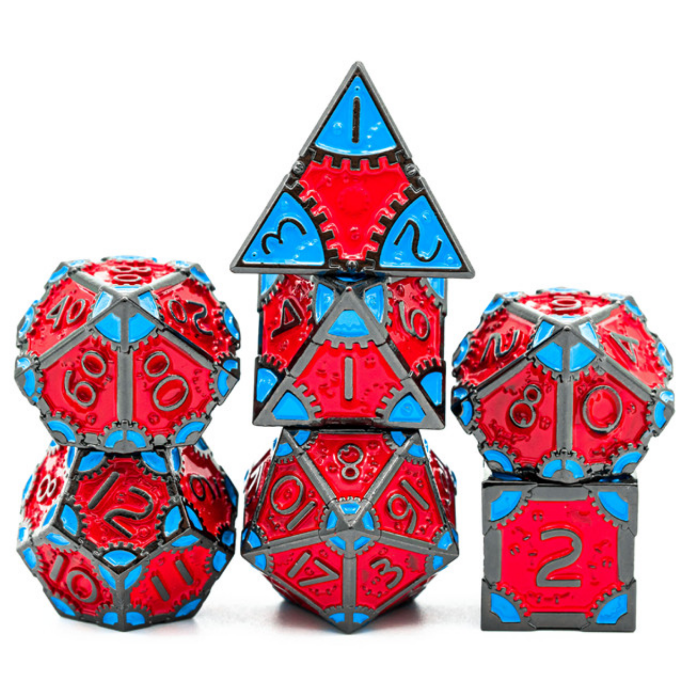 Foam Brain Games STEAMPUNK ROCKABILLY RPG METAL DICE SET | Grognard Games