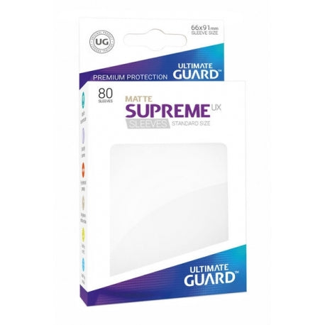 Ultimate Guard Supreme Matte Sleeves 80ct white | Grognard Games