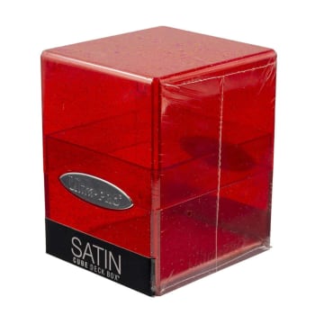 Deck Box Satin Cube: Glitter Red UP | Grognard Games