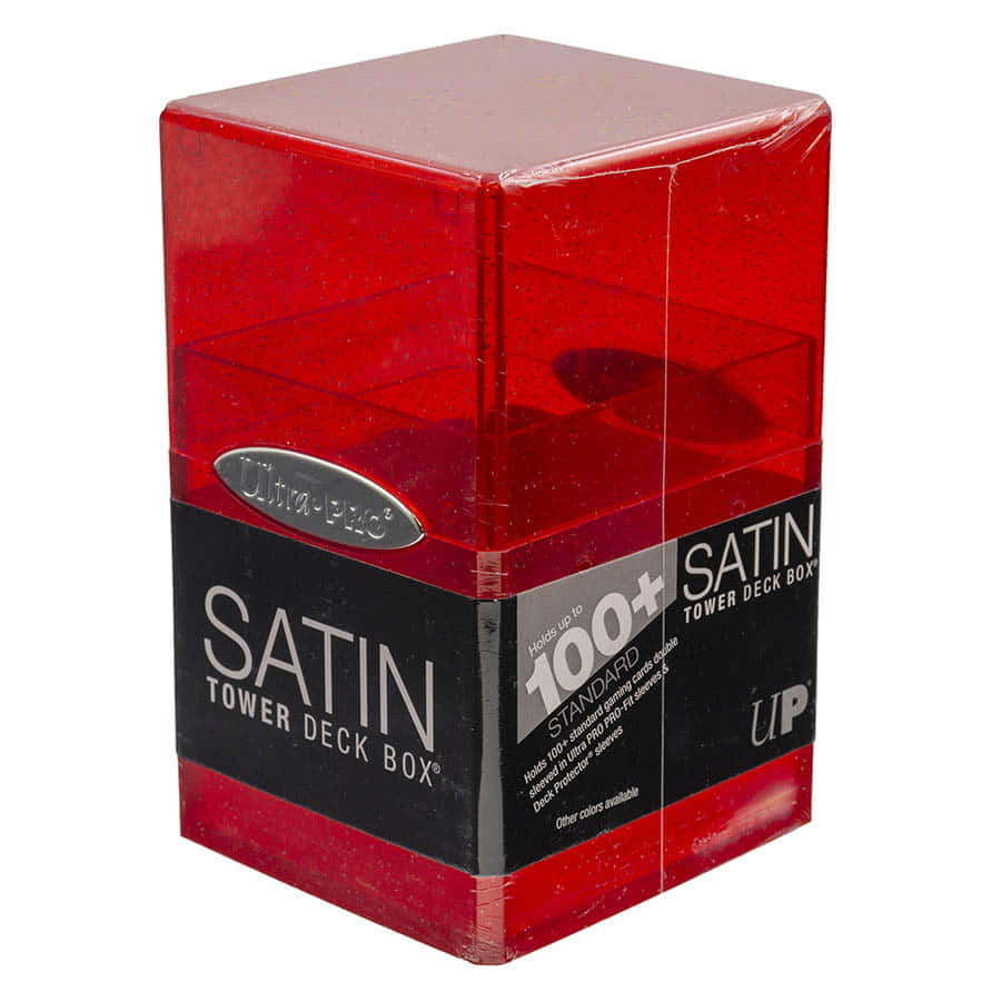 Ultra Pro Satin Tower Deck Box Glitter Red | Grognard Games