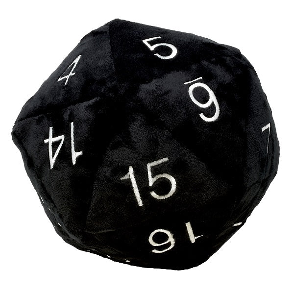 Jumbo Plush D20 Black/Silver | Grognard Games