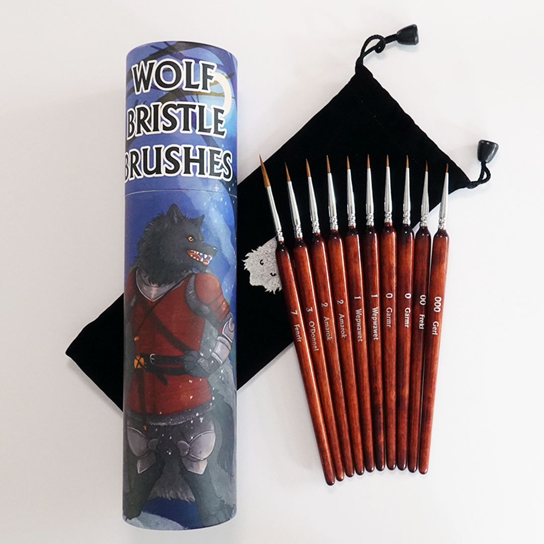 Wolf Bristle Brush Set | Grognard Games