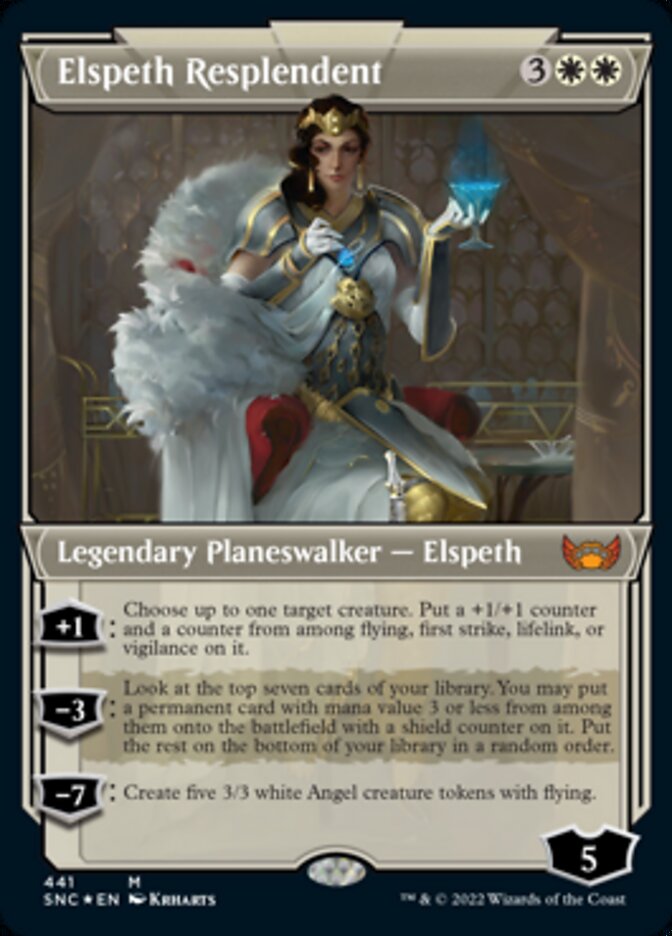 Elspeth Resplendent (Showcase Art Deco Foil Etched) [Streets of New Capenna] | Grognard Games