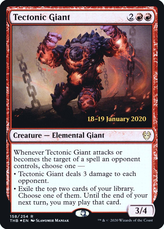 Tectonic Giant [Theros Beyond Death Prerelease Promos] | Grognard Games