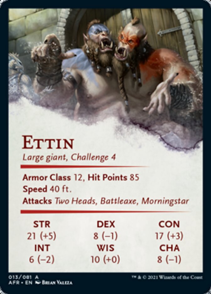 Ettin Art Card (Gold-Stamped Signature) [Dungeons & Dragons: Adventures in the Forgotten Realms Art Series] | Grognard Games