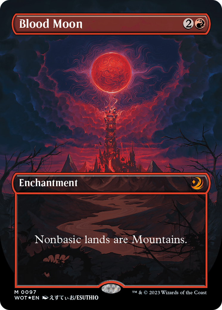 Blood Moon (Anime Borderless) (Confetti Foil) [Wilds of Eldraine: Enchanting Tales] | Grognard Games