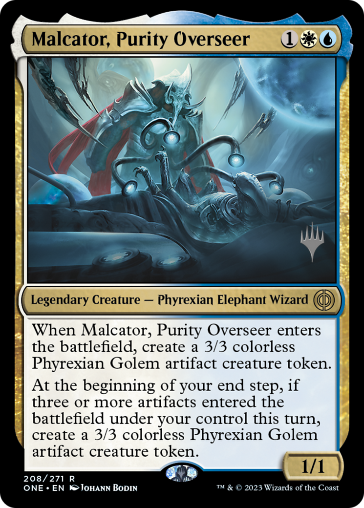 Malcator, Purity Overseer (Promo Pack) [Phyrexia: All Will Be One Promos] | Grognard Games