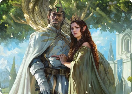 Aragorn and Arwen, Wed Art Card [The Lord of the Rings: Tales of Middle-earth Art Series] | Grognard Games