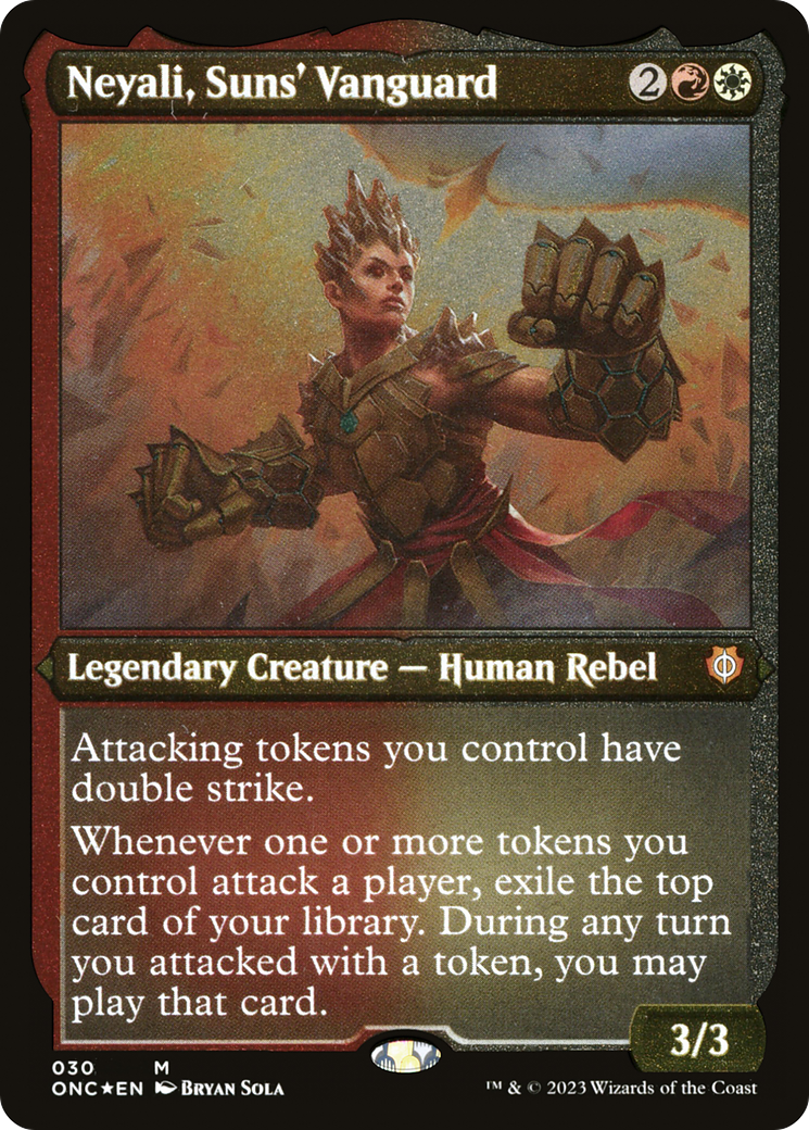 Neyali, Suns' Vanguard (Foil Etched) (Display Commander) [Phyrexia: All Will Be One Commander] | Grognard Games