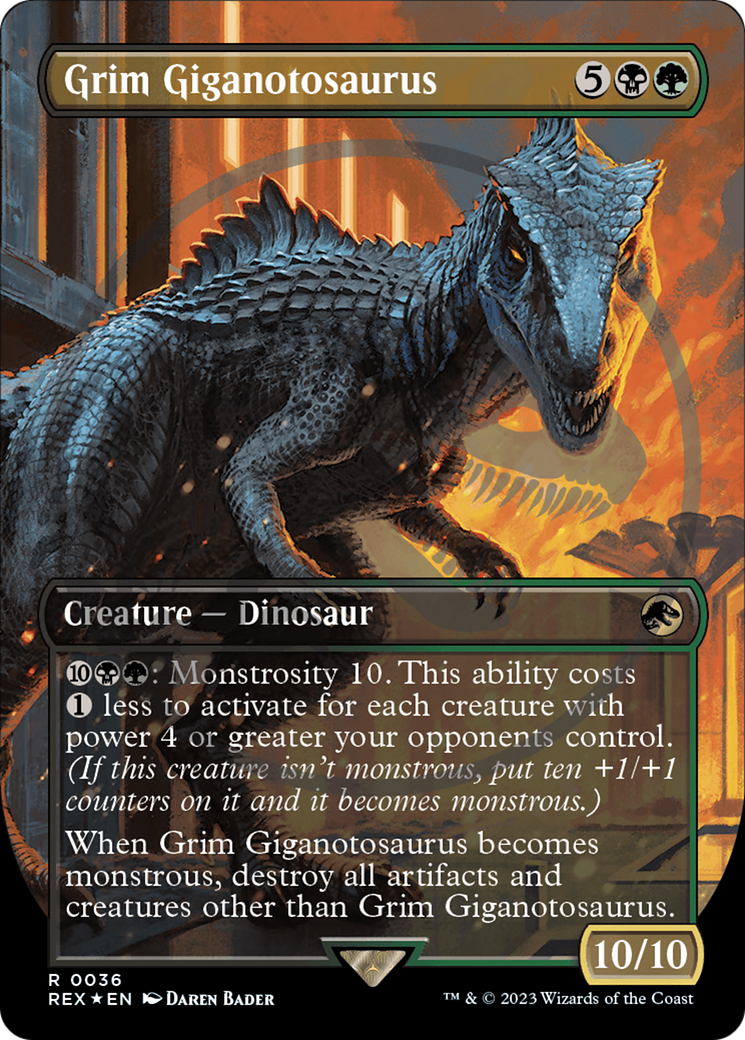 Grim Giganotosaurus Emblem (Borderless) [Jurassic World Collection Tokens] | Grognard Games