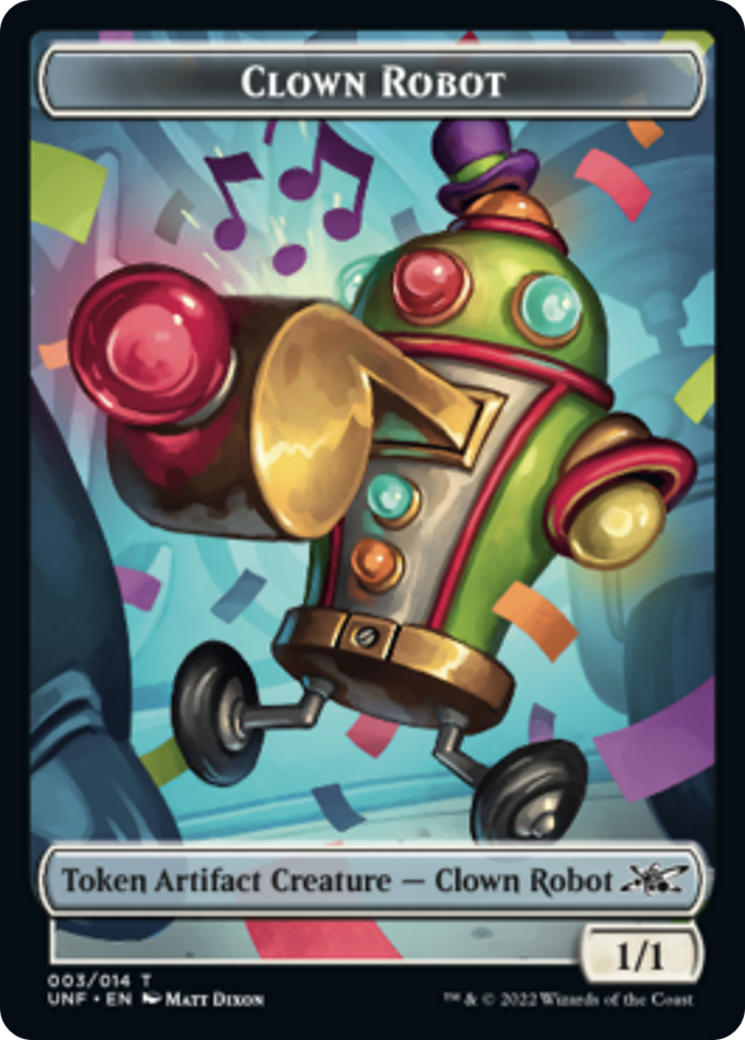 Clown Robot (003) // Food (011) Double-sided Token [Unfinity Tokens] | Grognard Games