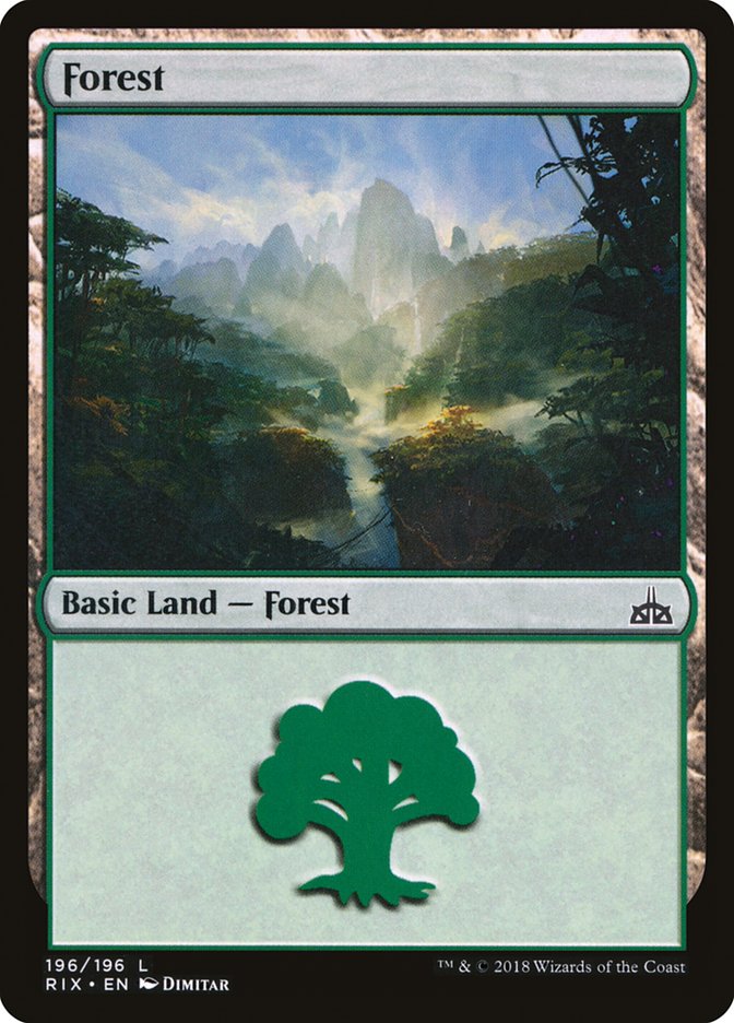 Forest (196) [Rivals of Ixalan] | Grognard Games