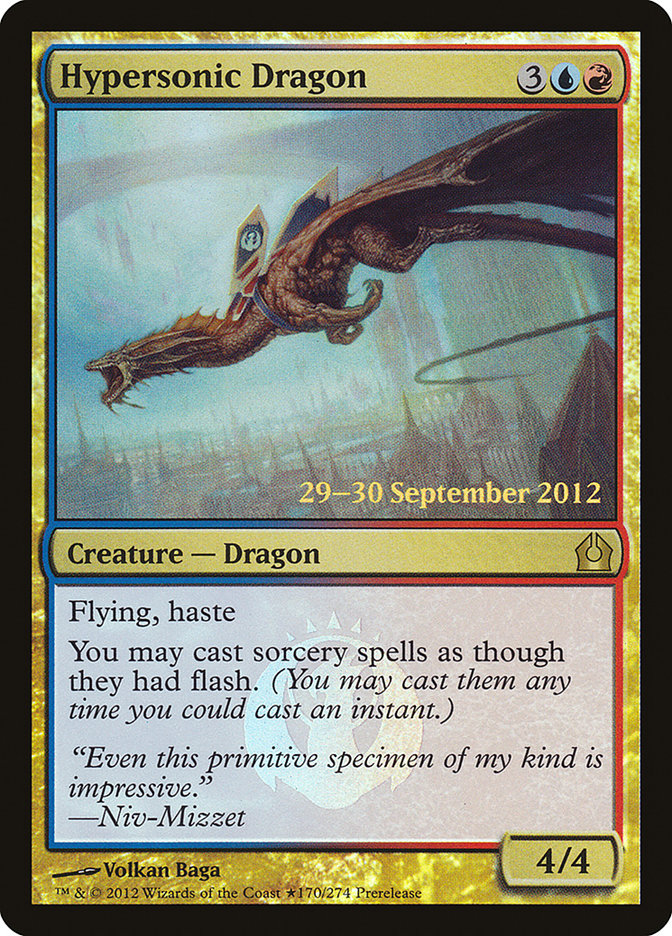 Hypersonic Dragon [Return to Ravnica Prerelease Promos] | Grognard Games