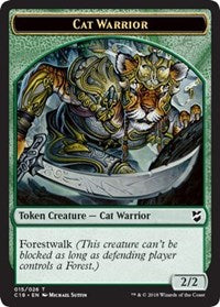 Cat Warrior // Elemental Double-sided Token [Commander 2018 Tokens] | Grognard Games