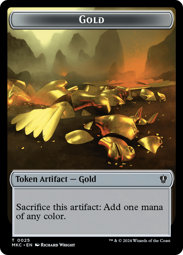 Gold // Treasure Double-Sided Token [Murders at Karlov Manor Commander Tokens] | Grognard Games