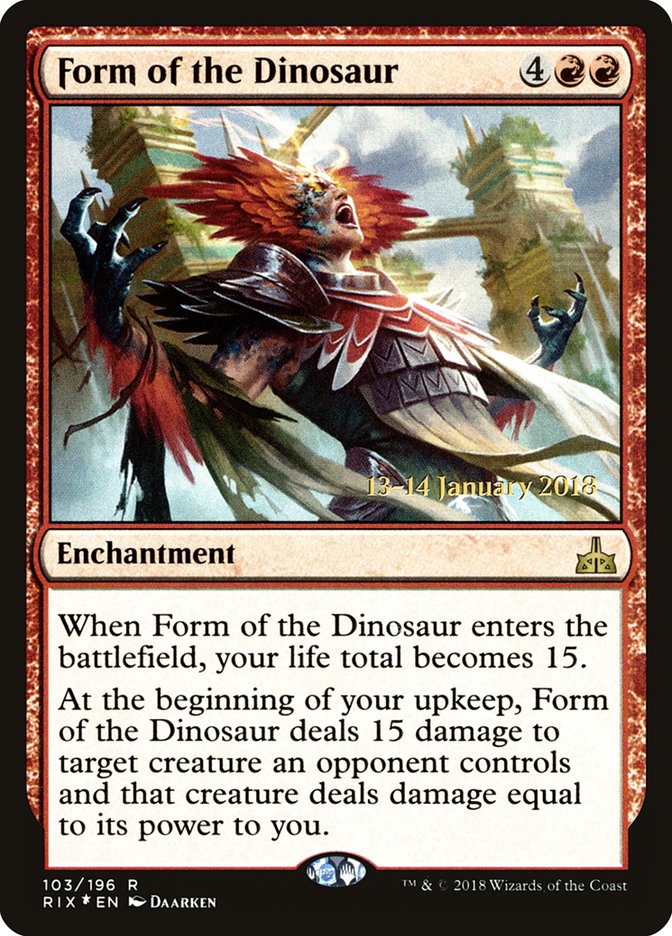 Form of the Dinosaur [Rivals of Ixalan Prerelease Promos] | Grognard Games