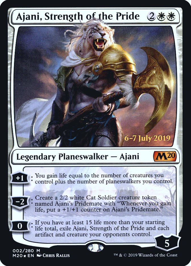 Ajani, Strength of the Pride  [Core Set 2020 Prerelease Promos] | Grognard Games