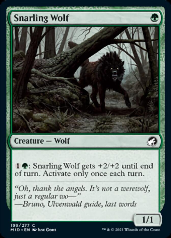 Snarling Wolf [Innistrad: Midnight Hunt] | Grognard Games