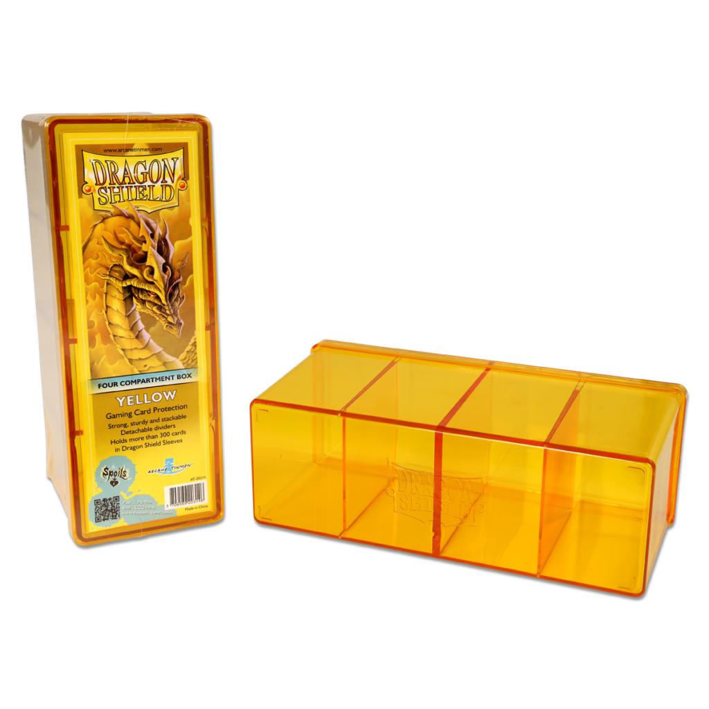 Dragon Shield Four Compartment Storage box yellow | Grognard Games