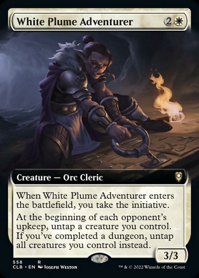 White Plume Adventurer (Extended Art) [Commander Legends: Battle for Baldur's Gate] | Grognard Games