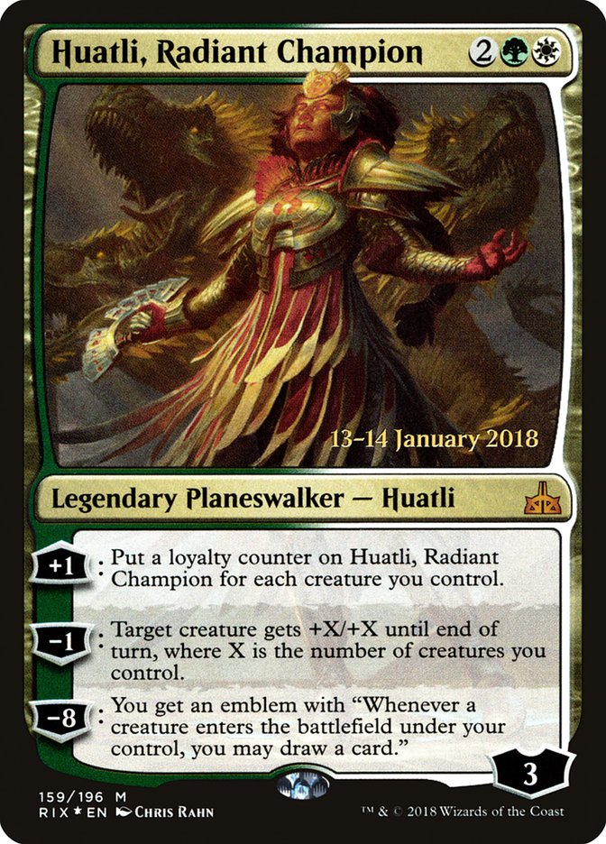 Huatli, Radiant Champion [Rivals of Ixalan Prerelease Promos] | Grognard Games