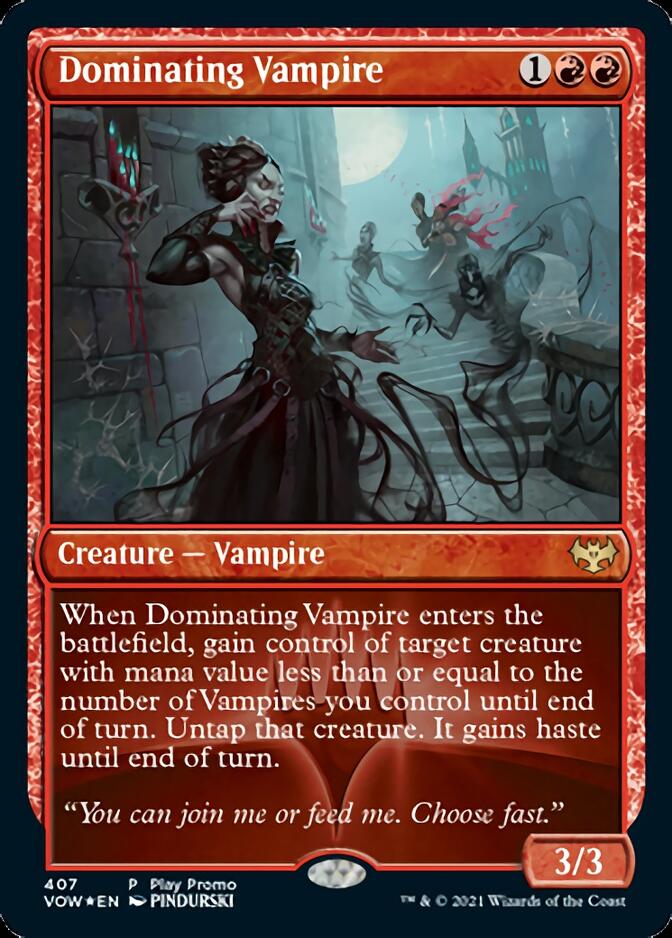 Dominating Vampire (Play Promo) [Innistrad: Crimson Vow Promos] | Grognard Games