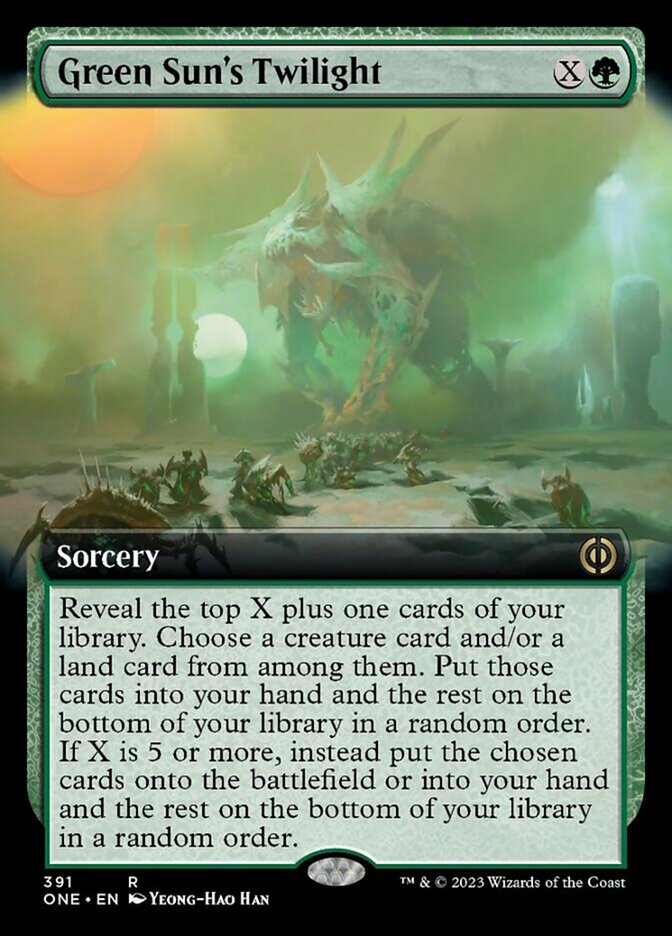 Green Sun's Twilight (Extended Art) [Phyrexia: All Will Be One] | Grognard Games