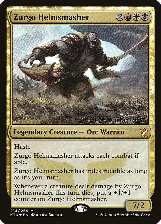 Zurgo Helmsmasher  [Khans of Tarkir Prerelease Promos] | Grognard Games