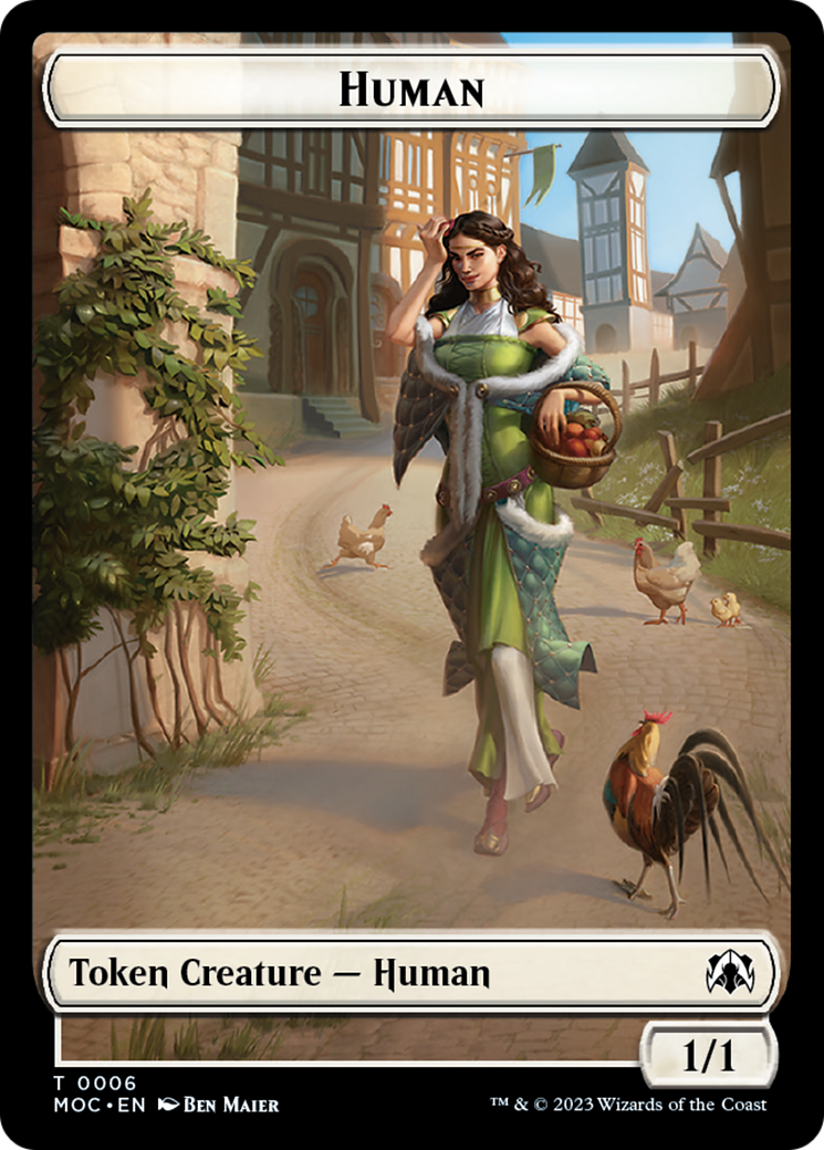 Zombie Knight // Human (6) Double-Sided Token [March of the Machine Commander Tokens] | Grognard Games