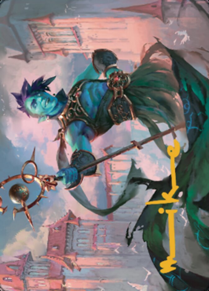 Haughty Djinn Art Card (Gold-Stamped Signature) [Dominaria United Art Series] | Grognard Games